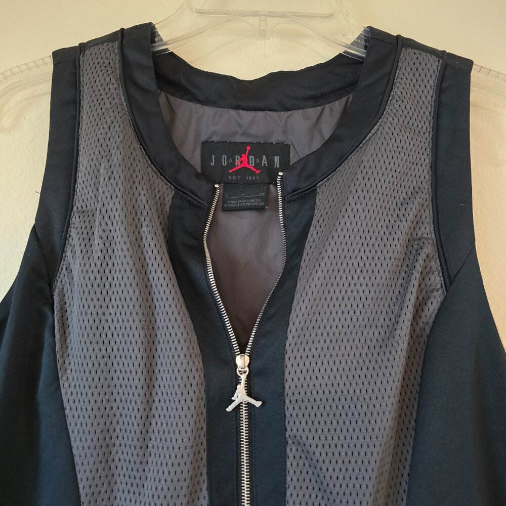 Jordan Utility Capsule Zip Dress Black Grey Mesh Snap Hem Small - Picture 4 of 16